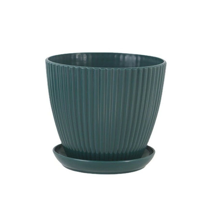 The Fluted Forest Pot with Saucer