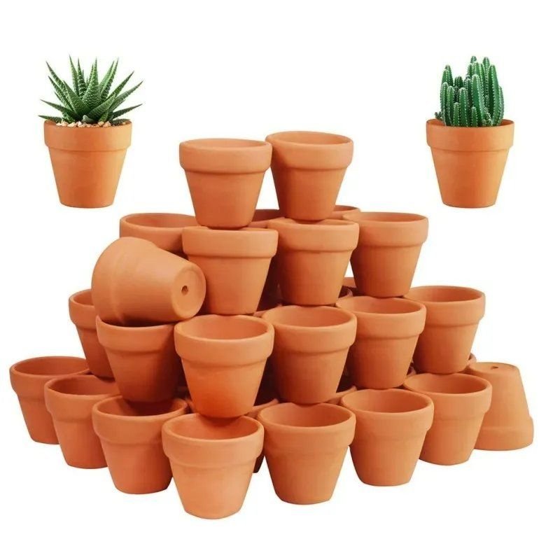 Tiny Terracotta Pots, Fifty Pack